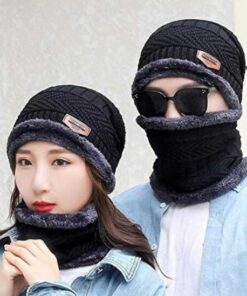 Beanie Wool Cap With Neck Warmer